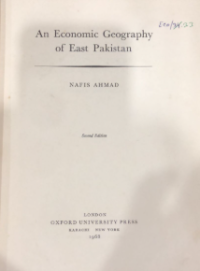 Image of An Economic geography Of East pakistan
